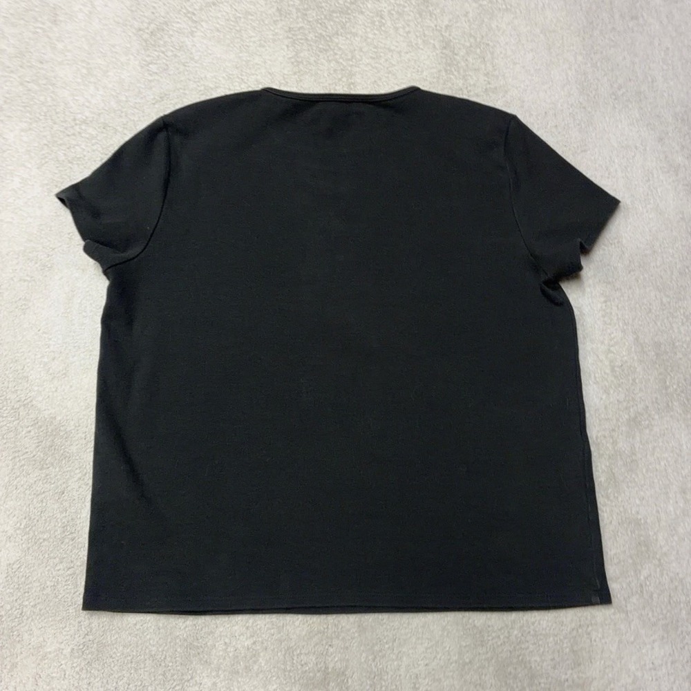Eileen Fisher T-Shirt Black Interlock Organic Cotton Jersey Crew Womens XS - Picture 5 of 6